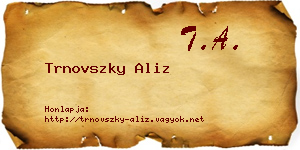 Trnovszky Aliz névjegykártya